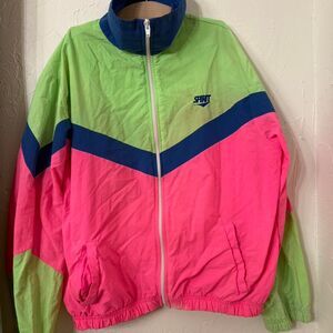 Vintage Women's neon cheerleader windbreaker